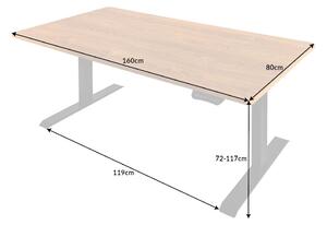 Výškovo nastaviteľný písací stôl Jayden 160 cm imitácia dub