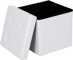 SONGMICS skladacia taburetka, úložný box 38 x 37,5 x 37,5 cm, biela
