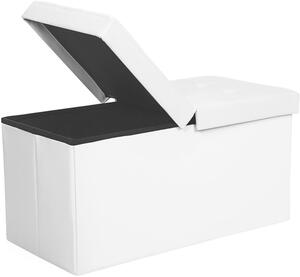Sedací box 80L, sklopná plocha sedadla, nosnosť do 300 kg, 76 x 38 x 38 cm, biely