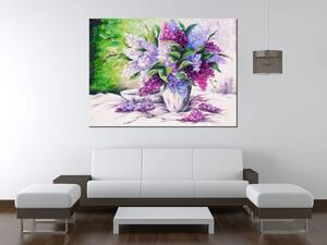 Ručne maľovaný obraz Kytica farebných levandúľ Rozmery: 70 x 100 cm