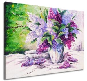 Ručne maľovaný obraz Kytica farebných levandúľ Rozmery: 120 x 80 cm