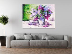 Ručne maľovaný obraz Kytica farebných levandúľ Rozmery: 100 x 70 cm