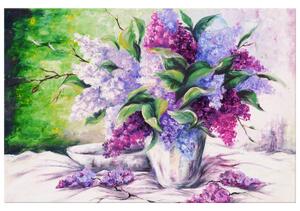 Ručne maľovaný obraz Kytica farebných levandúľ Rozmery: 120 x 80 cm
