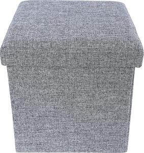 SONGMICS Taburetka, skladací sedací úložný box, 38 x 38 x 38 cm, šedá