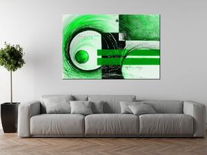 Ručne maľovaný obraz Zelené tvary Rozmery: 120 x 80 cm