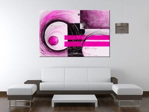 Ručne maľovaný obraz Ružové tvary Rozmery: 120 x 80 cm