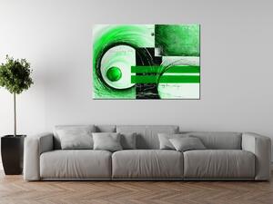 Ručne maľovaný obraz Zelené tvary Rozmery: 120 x 80 cm
