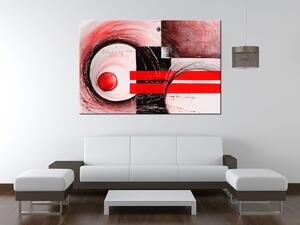 Ručne maľovaný obraz Červené tvary Rozmery: 120 x 80 cm