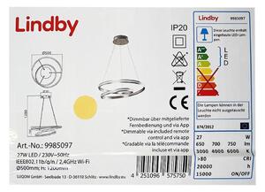 Lindby Lindby - LED Stmievateľný luster na lanku SMART VERIO LED/27W/230V + DO LW0702 + záruka 3 roky zadarmo