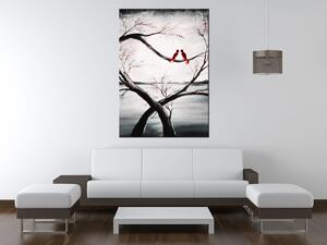 Ručne maľovaný obraz Vtáčia láska Rozmery: 70 x 100 cm