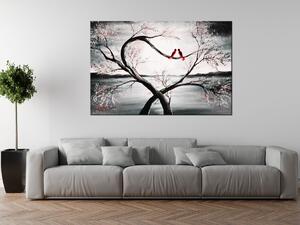 Ručne maľovaný obraz Vtáčia láska Rozmery: 70 x 100 cm