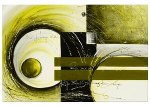 Ručne maľovaný obraz Žlté tvary Rozmery: 120 x 80 cm