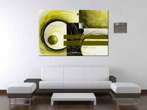 Ručne maľovaný obraz Žlté tvary Rozmery: 120 x 80 cm