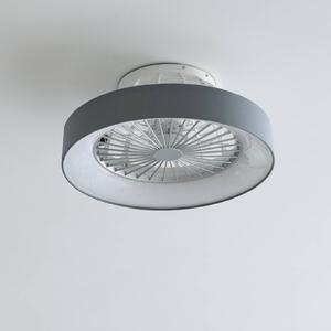 Stropný ventilátor Lindby LED Mace, sivý, tichý, CCT