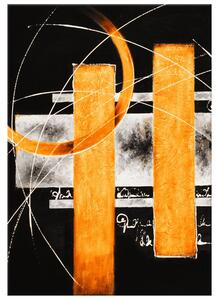 Ručne maľovaný obraz Oranžové línie Rozmery: 120 x 80 cm
