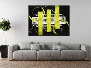Ručne maľovaný obraz Žlté línie Rozmery: 120 x 80 cm