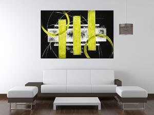 Ručne maľovaný obraz Žlté línie Rozmery: 120 x 80 cm