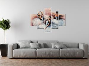 Ručne maľovaný obraz Nádherné baletky - 5 dielny Rozmery: 150 x 70 cm