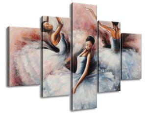 Ručne maľovaný obraz Nádherné baletky - 5 dielny Rozmery: 100 x 70 cm