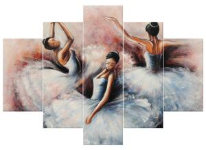 Ručne maľovaný obraz Nádherné baletky - 5 dielny Rozmery: 150 x 105 cm