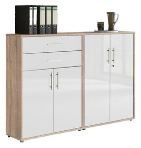SKRINKA NA DOKUMENTY, dub sonoma, biela s vysokým leskom, 168,8/113,6/33 cm MID.YOU - Online Only kancelárie, Online Only