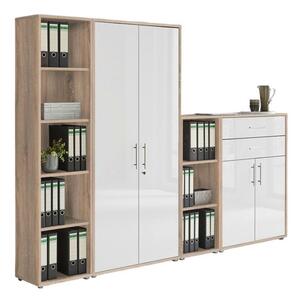 SKRINKA NA DOKUMENTY, dub sonoma, biela s vysokým leskom, 257/185,6/33 cm MID.YOU - Online Only kancelárie, Online Only