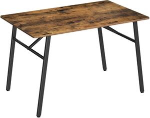Jedálenský stôl pre 4 osoby, 120 x 75 x 75 cm, rustikálny hnedý, čierny