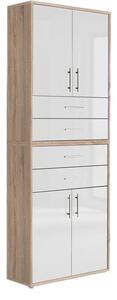 SKRINKA NA DOKUMENTY, dub sonoma, biela s vysokým leskom, 84,4/227,2/33 cm MID.YOU - Online Only kancelárie, Online Only