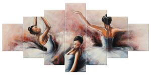 Ručne maľovaný obraz Nádherné baletky - 7 dielny Rozmery: 210 x 100 cm