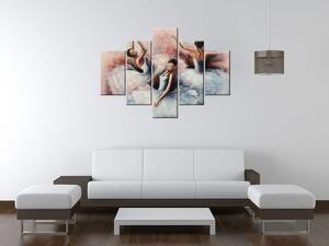 Ručne maľovaný obraz Nádherné baletky - 5 dielny Rozmery: 150 x 105 cm