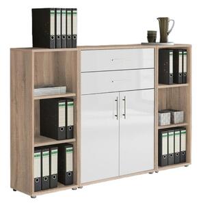 SKRINKA NA DOKUMENTY, dub sonoma, biela s vysokým leskom, 172,6/113,6/33 cm MID.YOU - Online Only kancelárie, Online Only