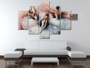 Ručne maľovaný obraz Nádherné baletky - 5 dielny Rozmery: 150 x 70 cm