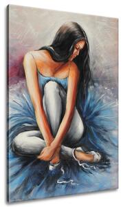 Ručne maľovaný obraz Tmavovlasá baletka Veľkosť: 70 x 100 cm