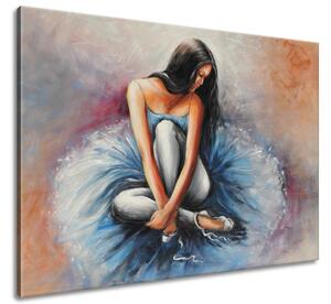 Ručne maľovaný obraz Tmavovlasá baletka Rozmery: 100 x 70 cm
