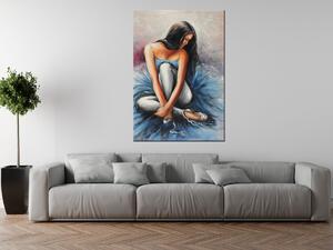 Ručne maľovaný obraz Tmavovlasá baletka Rozmery: 70 x 100 cm