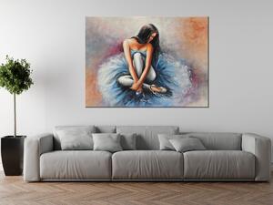 Ručne maľovaný obraz Tmavovlasá baletka Rozmery: 100 x 70 cm
