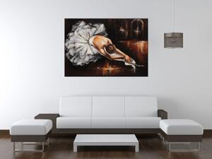 Ručne maľovaný obraz Rozcvička baletky Rozmery: 70 x 100 cm