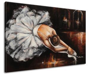 Ručne maľovaný obraz Rozcvička baletky Rozmery: 120 x 80 cm
