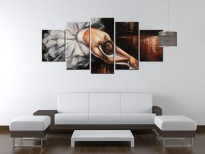 Ručne maľovaný obraz Rozcvička baletky - 5 dielny Rozmery: 150 x 70 cm