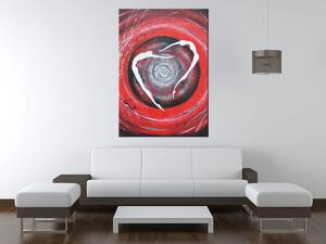 Ručne maľovaný obraz Postavy v červenom kruhu Rozmery: 70 x 100 cm
