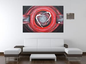 Ručne maľovaný obraz Postavy v červenom kruhu Rozmery: 70 x 100 cm