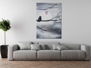 Ručne maľovaný obraz Vtáčia romantika v Paríži Rozmery: 100 x 70 cm