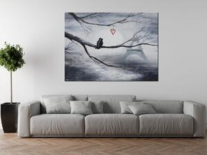 Ručne maľovaný obraz Vtáčia romantika v Paríži Rozmery: 120 x 80 cm