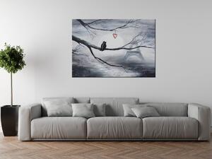 Ručne maľovaný obraz Vtáčia romantika v Paríži Rozmery: 70 x 100 cm
