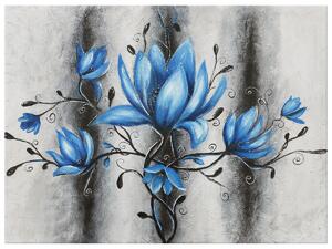 Ručne maľovaný obraz Kytica modrých magnólií Rozmery: 70 x 100 cm
