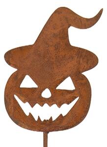 Rustikálny hrdzavý zápich tekvice Halloween Rust - 8*1*43 cm - Clayre & Eef