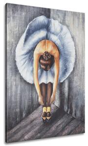 Ručne maľovaný obraz Baletka v modrom Veľkosť: 70 x 100 cm