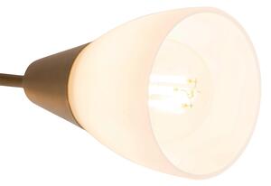 Klasické stropné bodové svietidlo zlaté s matným sklom okrúhle 3-svetlo - Madi