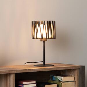 Stolná lampa Harmony, čierna, prírodná juta, výška 37 cm