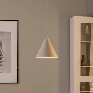Závesné svietidlo Cono, jedno svetlo, Ø 25 cm, béžová farba, Krémová / jantárovo žltá, Obývacia izba / jedáleň, kov, Moderný, Závesné svietidlo